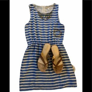 Jcrew blue and white striped summer dress